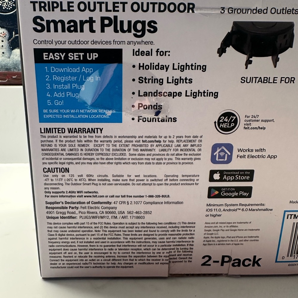 FEIT Black Smart Outdoor Plugs with WiFi Control - Picture 5 of 11